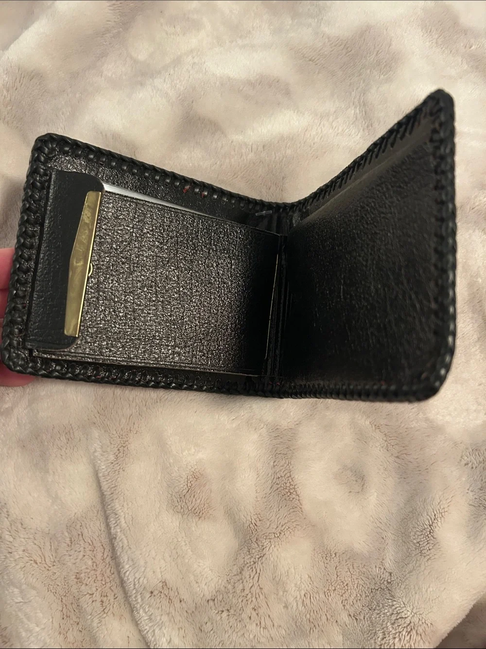 Handcrafted Tooled Leather Horse Bifold Wallet in Brown & Red